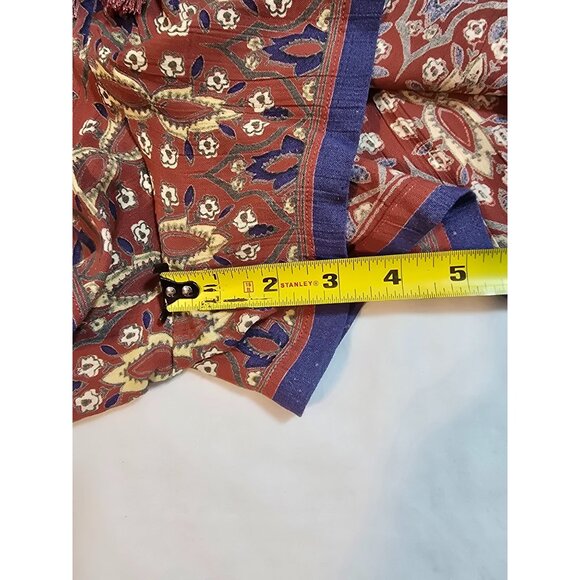 Angie Rust Floral Print Off-Shoulder Romper With Bell Sleeves & Waist Tie Size M - Picture 12 of 15